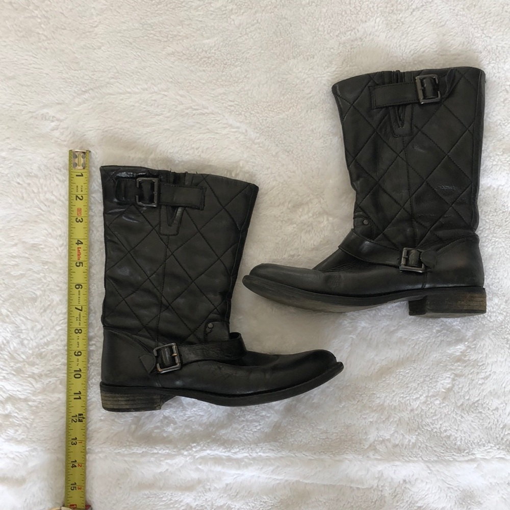Black leather boots